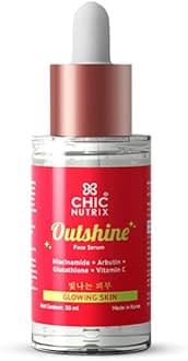 Chicnutrix Outshine – with Korean 2% Niacinamide + Glutathione + Vitamin C | Helps Brighten Dull Skin, Clears Dark Spots, Blemishes, Acne Marks & Pigmentation | Korean Glass Skin Serum