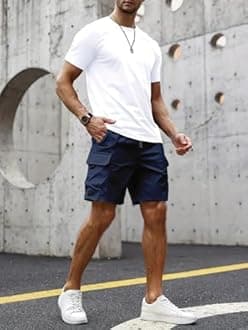 Peppyzone Men's Stylish Latest Cargo Shorts Pant for Men Cotton Casual Shorts for Man