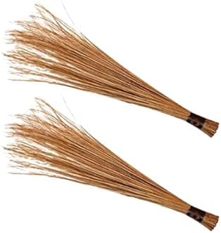 Mylife Natural Coconut Leaf Grass Broom Stick (Coconut Jhadu/Nariyal Jhadu/Teela) Large Size 2pic
