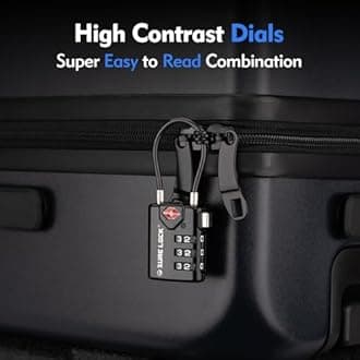 TSA Compatible Travel Luggage Locks, Inspection Indicator, Easy Read Dials - 1, 2 & 4 Pack (Large, Black 8 Pack)