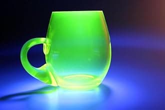 Uranium Glass Tableware (Glow Under UV, No hot Water) - Beer Glass Smooth, Czech Republic (Glossy, 0.5 L)