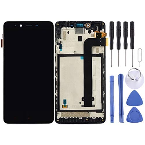 Jiangym Mobile Phone LCD Screen for Xiaomi Redmi Note 2 LCD Screen and Digitizer Full Assembly with Frame(Black) LCD Screen (Color : Black)