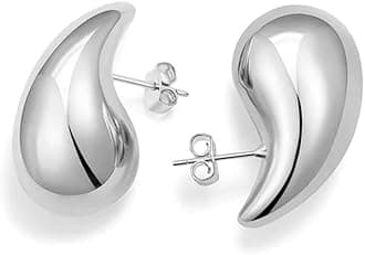 Chunky Gold Hoop Earrings Tear Drop Statement Trendy Big Thick Lightweight Waterdrop with Hypoallergenic Fashion Jewelry for Women Girls