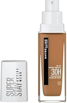 New York Super Stay Active Wear, waterproof foundation with high coverage, long-lasting facial make-up, colour: No. 60 Caramel, (Medium to Dark), 1 x 30 ml