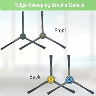 MalhSlix Replacement Parts Accessories Compatible for Eureka E10s Robot Vacuum Cleaner,1 Main Brush,4 Filters,4 Mop Pads,8 Edge-Sweeping Brushes
