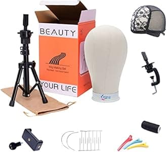EERYA 22 Inch Wig Head, Wig Stand Tripod With Head, Wig Head Stand With Manne...