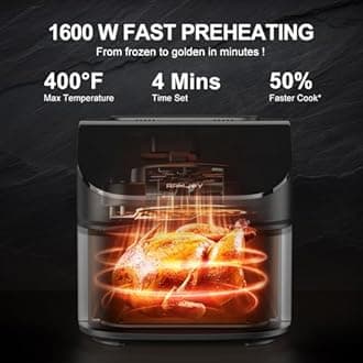 RAMJOY Air Fryer 6.8 Quarts, 10-in-1 Functions, Air Fry, Roast, Bake, Broil, Dehydrate, Large & Compact Air Fryers, Nonstick & Dishwasher-Safe Airfryer Basket, Stainless Steel Air Fryer, Easy to Use