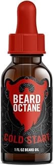 Beard Octane Beard Oil for Men – Cold Start (Peppermint, Tea Tree, Eucalyptus) – Softens & Conditions Dry Beards With Argan & Jojoba – 1oz