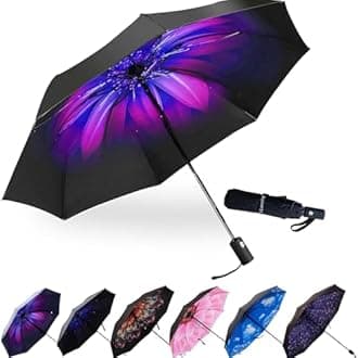 lanxiry Compact Travel Umbrella,Windproof Waterproof Stick Umbrella Anti-UV Protection Golf Umbrellas