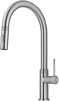 Allyn Modern Industrial Pull-Down Single Handle Kitchen Faucet in Spot Free Stainless Steel, KPF-2654SFS