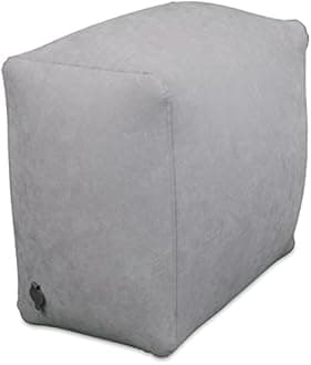 Inflatable Travel Pillow Bed / Leg Rest For Kids to Lie Down & Sleep on Long Flights, Long Distance Journeys in Cars, on Buses or Trains. Elevate YOUR Legs for Better Circulation. Gray. By KUKI