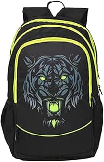 AUXTER Delux 33L Lion Medium Size Standard Backpack (Black)