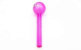 Green Apple Inch Glass Oil Burner Pipe, Pack of 1 (Pink)