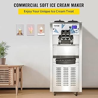 VEVOR Commercial Ice Cream Machine with Two 12L Hoppers Soft Serve Machine with 3 Flavors Commercial Ice Cream Maker 2500W Compressor Soft Ice Cream Machine with LCD Panel for Restaurants Snack Bar