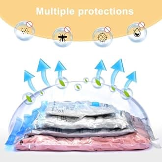 Travel Vacuum Bags Combo 6 Pack - Space Saver Vacuum Storage Bags for Clothing and Luggage