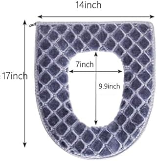 Toilet Seat Cover for Bathroom, Toilet Seat Cushion Covers Soft Thicker Warmer Washable Toilet Seat Cover Pads with Zipper Home Reusable (Red)