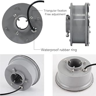 LED Ring Fountain Lamp - Submersible RGB Lights, 12/24V Park Square LED Underwater Light, Waterproof IP68 Embedded Fountain Pool Spotlight, Stainless Steel Color Landscape Lights(24W(24V))