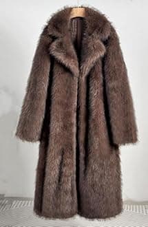 Women's Shaggy Faux Fur Warm Maxi Overcoat Outwear,Fluffy Winter Parka Long Jackets Coats