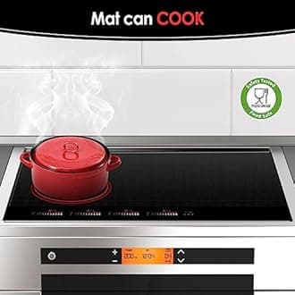 KitchenRaku Large Induction Hob Protector Mat 60x40cm, Silicone Induction Hob Cover- (Magnetic) Cooktop Scratch Protector for Induction Hob,Multifunctional Silicone Mats