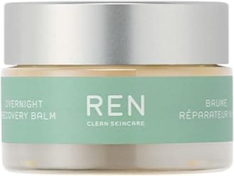 REN Clean Skincare - Evercalm™ Mini Overnight Recovery Balm - Skin Barrier Repairing In-Sleep Face Balm for Dry, Damaged & Sensitive Skin, Cruelty-Free, 0.5 fl oz