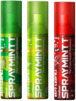 Spraymintt Mouth Freshener | Mukhwas | Breath Freshener | Oral Hygiene |175+ sprays of instant long lasting with Zero Calories Freshness | Elaichii flavour + Saunfshiver flavour + Colablast flavour | 15g - Pack of 3