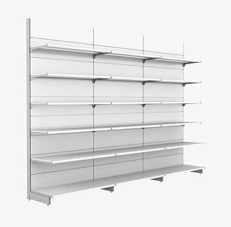 Lukia Adjustable Addon Wall Rack Powder Coating for Kitchen, Supermarket, Shops and Book Shelf 220 * 90 cm (7.2 FEET X 3 FEET) 6 Shelves Set of 3