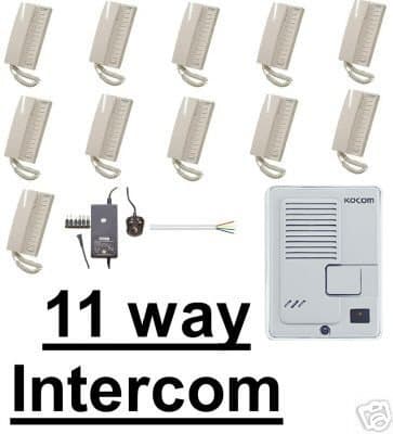 C8C-KOCOM DOOR ENTRY ACCESS 11 WAY ALL MASTER WIRED MULTIPLE INTERCOM SYSTEM & OUTDOOR AUDIO PANEL.