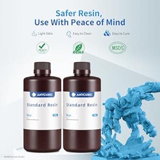 ANYCUBIC 3D Printer Resin, 405nm SLA UV-Curing Resin with High Precision and Quick Curing & Excellent Fluidity for LCD 3D Printing (Blue, 1kg)