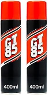 GT85 Multi-Purpose Oil Spray 400ml, Clean, Lube & Protect Metal and Composite Parts, Rust Prevention and Lubricant for Bike Accessories & Tools (Pack of 2)