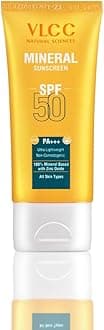 VLCC Mineral Sunscreen Spf 50 Pa+++ - 50G, Ultra Lightweight, And Non-Comedogenic, Sun Protection From Uva & Uvb Rays, 100% Mineral Based With Zinc Oxide. - All
