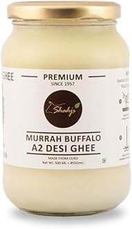 Shahji Buffalo Ghee 500ml (455g) | 100% Pure & Natural Bilona Ghee from Buffalo Milk | Rich, Creamy Texture | Keto-Friendly, Lactose-Free | Traditional Ayurvedic Superfood for Cooking & Wellness