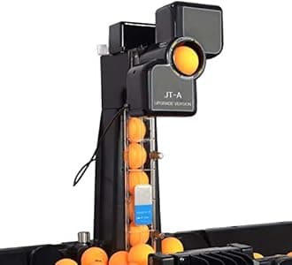 DbtxwdTable Tennis Serving Machine, 50W JT-A Ping Pong Robot Machine with 9 Different Spin Balls Table Tennis Robots Automatic Ping Pong Robot Machine for Training