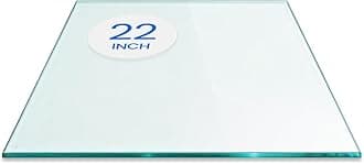 Dulles Glass 22 inch Square Glass Table Top - Tempered - 1/2" Thick Glass Surface, Safe Flat Polished, Eased Corners, Multipurpose for Dining Table, Patio, Coffee and End Table