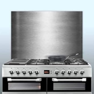 Displaypro 0.9mm Thick Brushed Stainless Steel Kitchen Cooker Hob Wall Splashback (950, 650)
