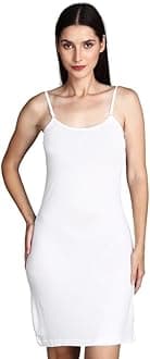 Shoppy Villa Women's Full Slip Dress - Spaghetti Strap Long Inner Undergarment Nightwear, Knee-Length Spaghetti Slip for Dresses & Loungewear - Free Size