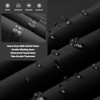 Dokon Garden Furniture Covers Waterproof Upgrade 420D Oxford Fabric Cube Patio Set Cover Weatherproof Winter Outdoor Table and Chair Cover with Air Vents, Multi-size (300x250x100cm)