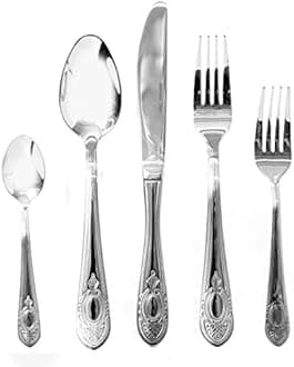 Venezia Collection "Luna" Flatware Set 20-Piece Service for 4, 18/10 Stainless Steel Silverware Cutlery