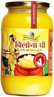 Gavyamart Ghee in Pantry, Bilona ghee 100% Fresh Pure Desi Kankrej Organic Non-GMO Cow Ghee-Made Using Traditional Bilona Method - Glass jar pack 500ml