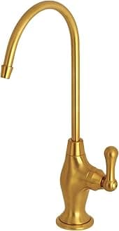 Kingston Brass KS3197AL Restoration 1/4 Turn Water Filtration Faucet, Brushed Brass, 4-5/8" in Spout Reach