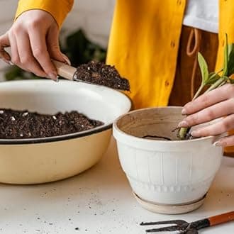 Omitgoter Potting Soil Mix 10qt for Indoor Plants, Organic Houseplant Soil Well Draining Dirt Ready to Use, Fit for House Plant Like Pothos, Philodendron, Monstera, African Violet