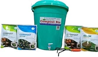 GreenishORA's Organic Waste Composting Kit - One Home Composter Bin with Starter Kit