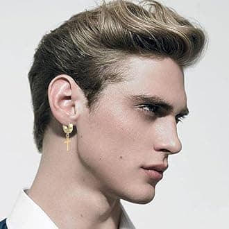 Earrings for Men, 18 Pairs Mens Earrings Hoop Black Gold Silver Earrings for Men Stainless Steel Stud Cross Dangle Hoop Earrings Set Fashion Piercing Jewelry