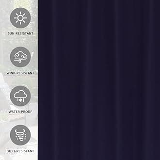 Waterproof Polyester 300GSM Fabric Sun Rain & Vision Blockage Curtains with Top Style Loop Used for Door,Balcony,Outdoor & Indoor Area(Purple 4.5 X 10.5 Feet,Piece of 2)