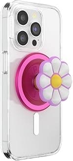 PopSockets Round Phone Grip Compatible with MagSafe with Adapter Ring Phone Holder for Wireless Charging - Doodle Daisy Boca