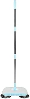 Hand Push Sweeper, Household Hand Sweeping Machine, Non Electric Sweeper Mop Broom Dustpan Floor Cleaning Tools for Cleaning Hair, Fruit Shell, Dust, etc - Angle Changable Freely(Blue)