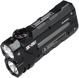 LOOP GEAR SK05 2850 LM Rechargeable Flashlight with 6000mAh Power Bank, IP68 Waterproof EDC Flashlight, Magnetic Camping Light with Flood/Spot/RGB Sidelight for Outdoor Hiking Emergency Survival Gear