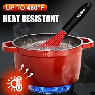 Walfos Silicone Whisk, Heat Resistant Kitchen Whisks for Cooking Set of 4-Non Scatch Rubber Coated for Non-stick Cookware, Balloon Egg Wisk Perfect for Frothing, Blending, Beating