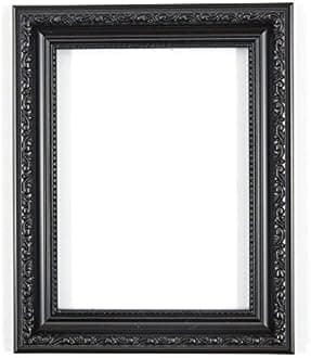 Memory Box Black – 14" x 11" Ready to hang or stand Ornate Shabby Chic Picture/Photo/Poster frame with High Clarity Styrene Shatterproof Perspex Sheet & MDF backing board