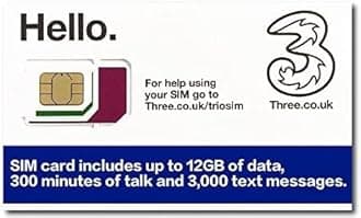 Three UK Prepaid Europe SIM with up to 12GB data for 42 countries for 30 days