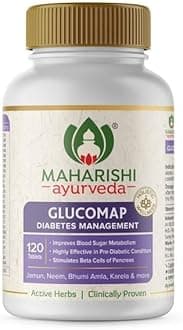 Maharishi Ayurveda Glucomap For Diabetes Management | With Jamun, Karela, Neem, Arjuna | Control Blood Sugar Levels| Natural Glucose Regulator | Helps In Blood Sugar Metabolism | 120 Tablets Pack Of 1